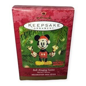 Vintage 2001 Hallmark Keepsake Ornament Disney Mickey Mouse Bell-Ringing w/Box